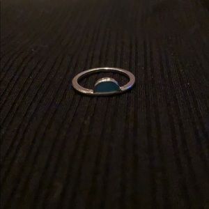 Silver half circle ring